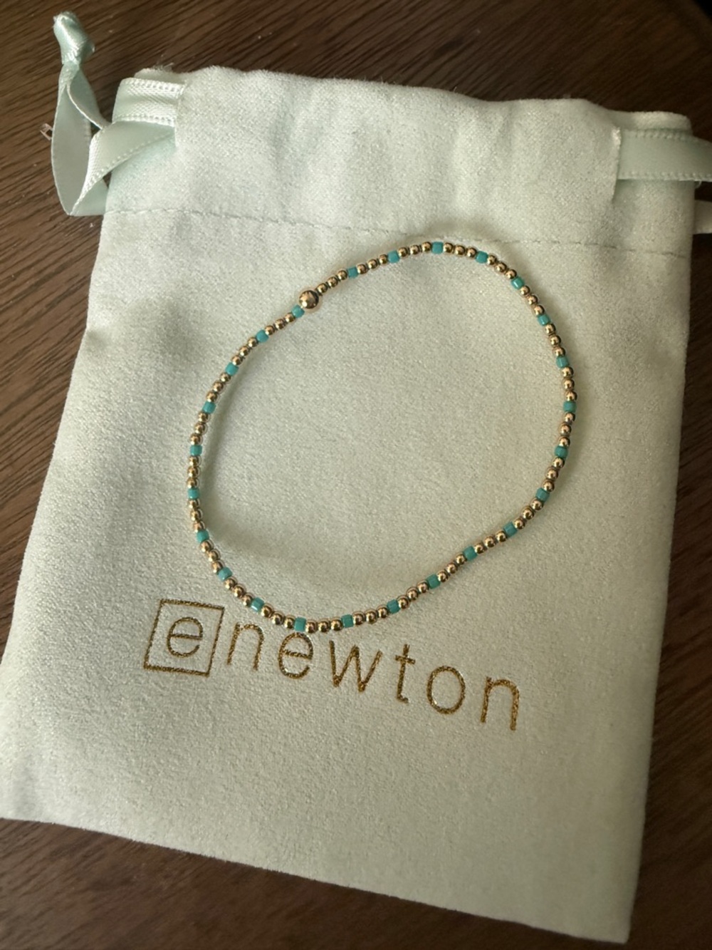 ENewton Gold & Turquoise Beaded Stretch Bracelet